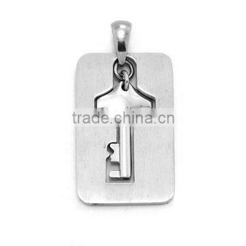 Distinctive Religious Jewelry Key Pendant Stainless Steel Silver Tone Fashion Necklace Christian Custom Presents Unisex Genre