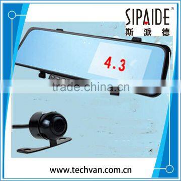 SPD126 Dual Lens Car DVR Mirror Rearview Big 4.3 Inch TFT Screen Full HD 1920 * 1080P Rear view Mirror Camera Recorder