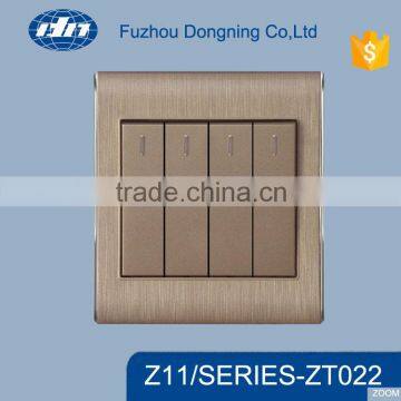 High Quality Acrylic Material 4 gang 2 way Wall Light Switch ZT022