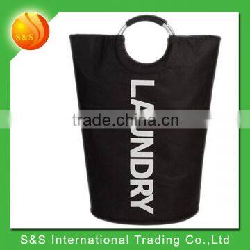 Waterproof Foldable Laundry Hamper with Double Round Rings