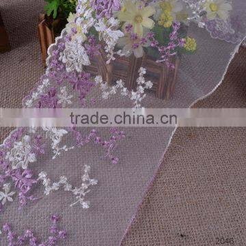 New design scallop tulle embroidery lace trimming have stock