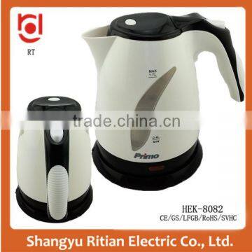 Eco-Friendly 1.7L Cordless plastic Cordless electric kettle