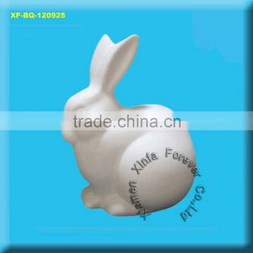 unpainted ceramic bisque bunny figurine