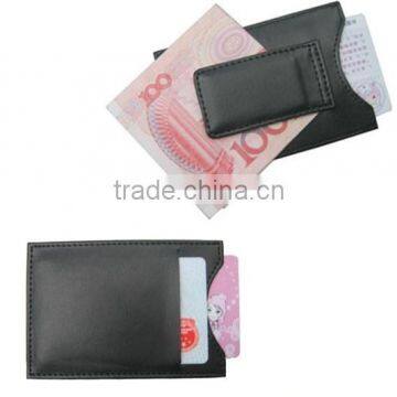 Black Leather Money Clip Holder Cash clip