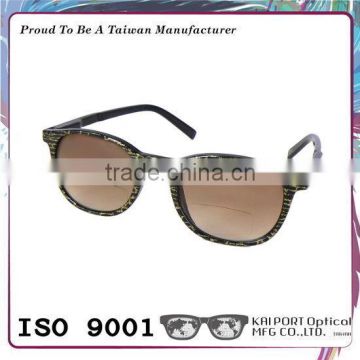 Exceptional silver and golden printing color design optical frame sun bifocal lens reading glasses