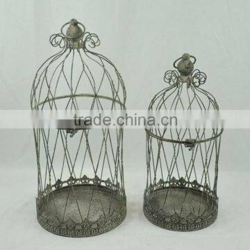 14A181MK S/2 Antique Metal Wire Bird Cages photo-1