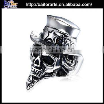 Retro Titanium 316L Stainless Steel Skull Nose Ring photo-6
