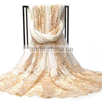 Latest splice scarf silk lace
