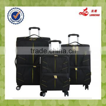 Black EVA Four Wheels Travelmate Trolley Suitcase Polyester Luggage