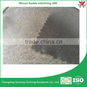 Hot sale interlining fabric 30D woven fusible interlining