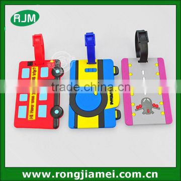 " Lets Go Travel " Baggage / Luggage / Name Tag Tags Silicone Soft PVC Cartoon