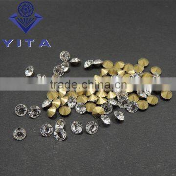 Popular wholesale ss7 2.2mm white glass rhinestone;pointback shape rhinestone;shiny point back glass chatons