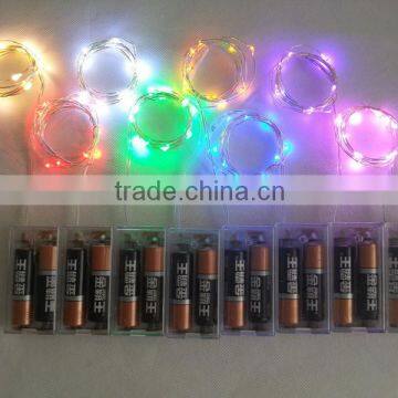 2AA Battery Powered 1M 10 Led Silver Color Copper Wire Mini Fairy String Light Lamp For Christmas Holiday Wedding Party 8 Colors