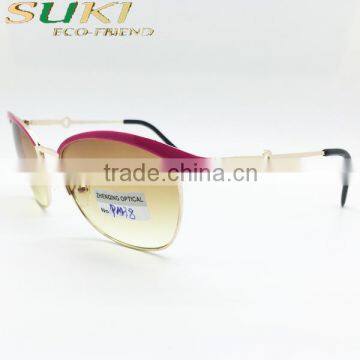 Fashion sport half rimless frame mirror lens metal sunglasses
