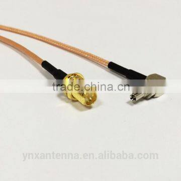 Wholesale price RP-SMA female to CRC9 male right angle Pigtail Cable 15CM RG316