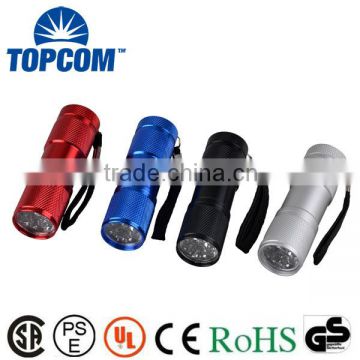 Aluminum Alloy Mini 9 LED Promotional Flashlight