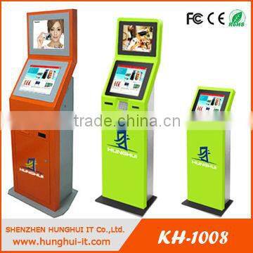 Dual Monitors Interactive Touch Kiosk China,China Kiosk With Barcode Scanner