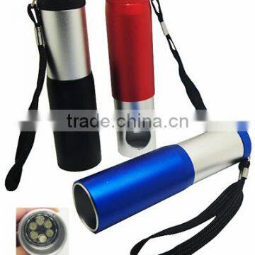 TE004 2015 High Quality new design Aluminum 6LED torch with bottle opener