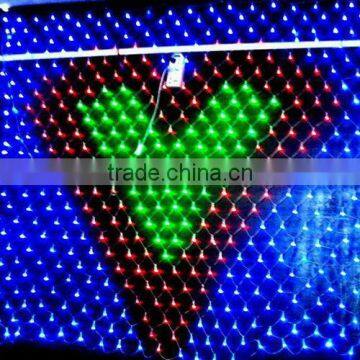 led colourful loving heart decorative net lights