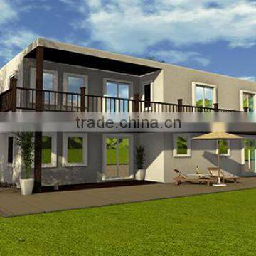 scandinavian style two-storey well-insulated wooden prefab house