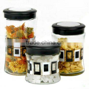 CCP240K3/3 3pcs glass jar set with printing