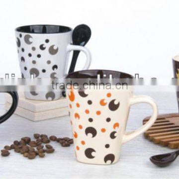 Nice desgin ceramic coffee mug with spoon