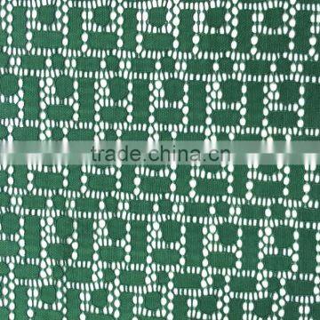 high quantity green geometric elastic plain lace fabric