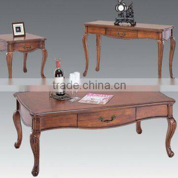 CF30027 Queen Anne Accent Coffee Table & Queen Anne Accent End Table & Queen Anne Accent Console Table with Storage Drawer