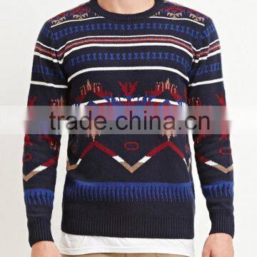 Geo-Patterned Pullover sweater for mens