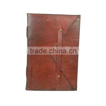 Custom Leather Journal With Envelope Style Wrap Around Flap