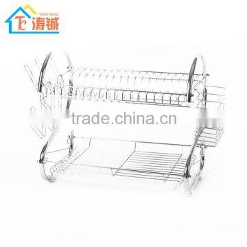 Iron Chrome Finished Dish Rack With Plastic Tray Wire Kitchen Dish Drying Rack Quality Choice photo-4