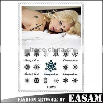 Beautiful snowflake body tattoo stickers/waterproof temporary tattoo