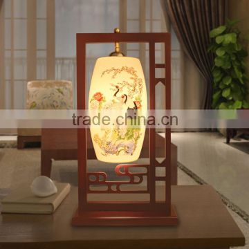 Jingdezhen ceramic decal pastel retro desk lamp writing table lamp