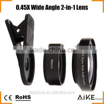 Clip 0.45x Wide Angle Lens 20X Macro Optical Glass Lens Professional HD Lens mobile lenses