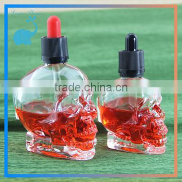 30/60ml clear glass dropper bottles with childproof tamper evident dropper caps glass bottles