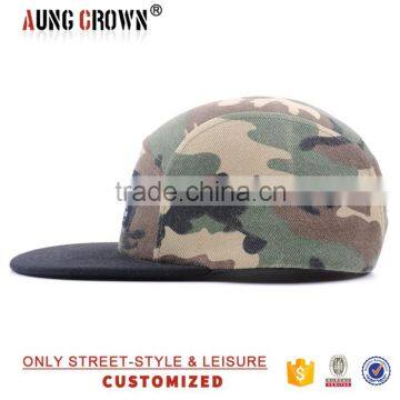 Custom 5 Panels Snapback Caps/cool 5 Panel Cap/camo 5 Panel Camp Cap Flat Brim photo-3