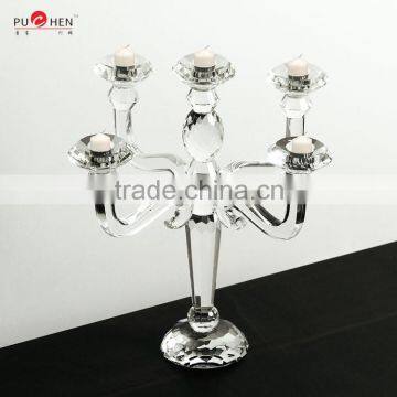 popular 5 arms generous crystal candlestand candelabrum for dining table centerpiece