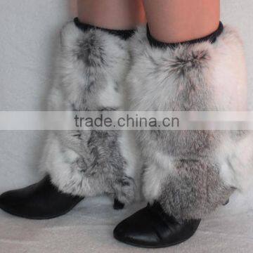 Real Natural Genuine Rabbit Fur Leg Warmer For Women