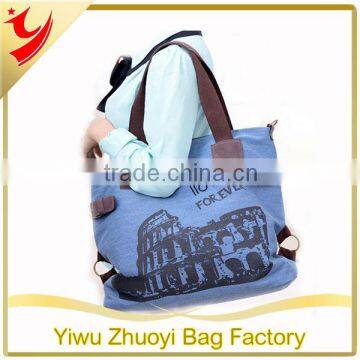 Korea Style Custom OEM Production Vintage Canvas Tote Bag with Single Shoulder Strap