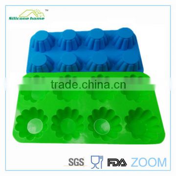 Folding Flower Shape 8 Cups Silicone mould for cake decoration