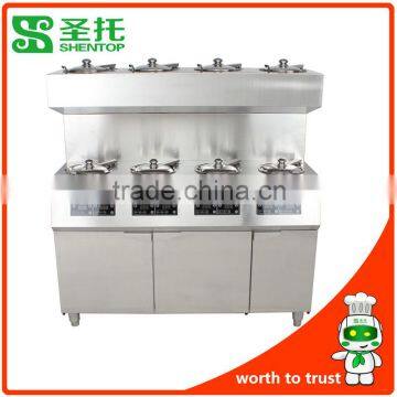 Shentop Baozaifan cooking machine Stainless Steel 8 ClayPot machine With Cabinet Stove for Restaurant BST-B08