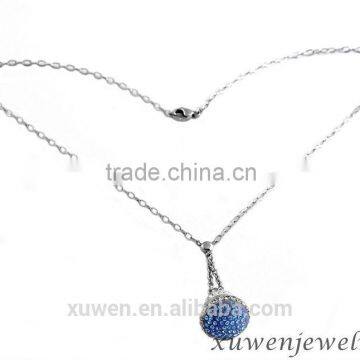 girls and womens sapphire CZ stainless steel fashion dainty charm necklace