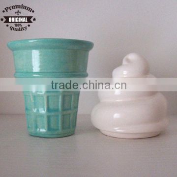 ceramic Ice Cream Cone Trinket Box