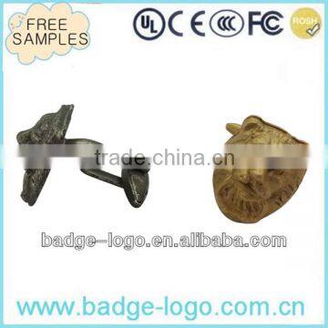 3d shaped custom animal cufflink in zinc alloy