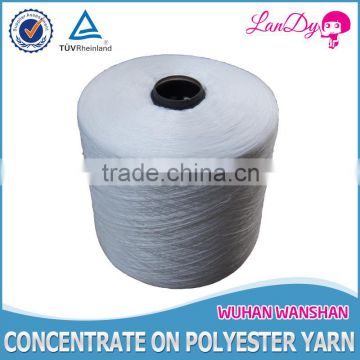 Manufacturer directly wholesale 42/2 Optical white 100% spun polyester yarn in cone or hank yarn