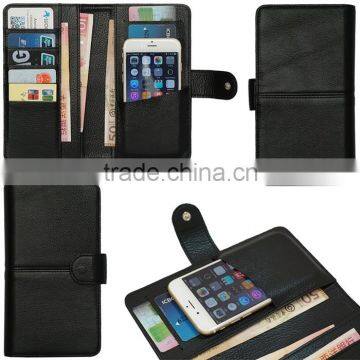 Genuine Leather Wallet Case for Mobile Phone,Cards and Money,Super Slim Design