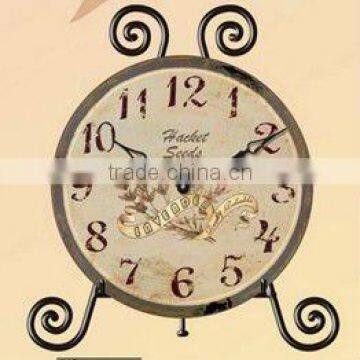 Decorative Wood table clock with easel /Decorative wooden table clock with easel/Decorative table top clock