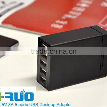 (40w 5-Port USB Charging Station) Multi-Port USB Charger Desktop Hub for IPhone 6s / 6 / 6 Plus, IPad Air 2 / Mini 3, Galaxy S6 photo-2