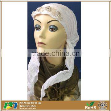 Women White Soft Cozy Jersey Cotton Custom Muslim Head Scarf Wholesale