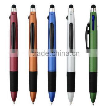 Good quality Plastic multi-color retractable ball pen with smartphone touch screen pen